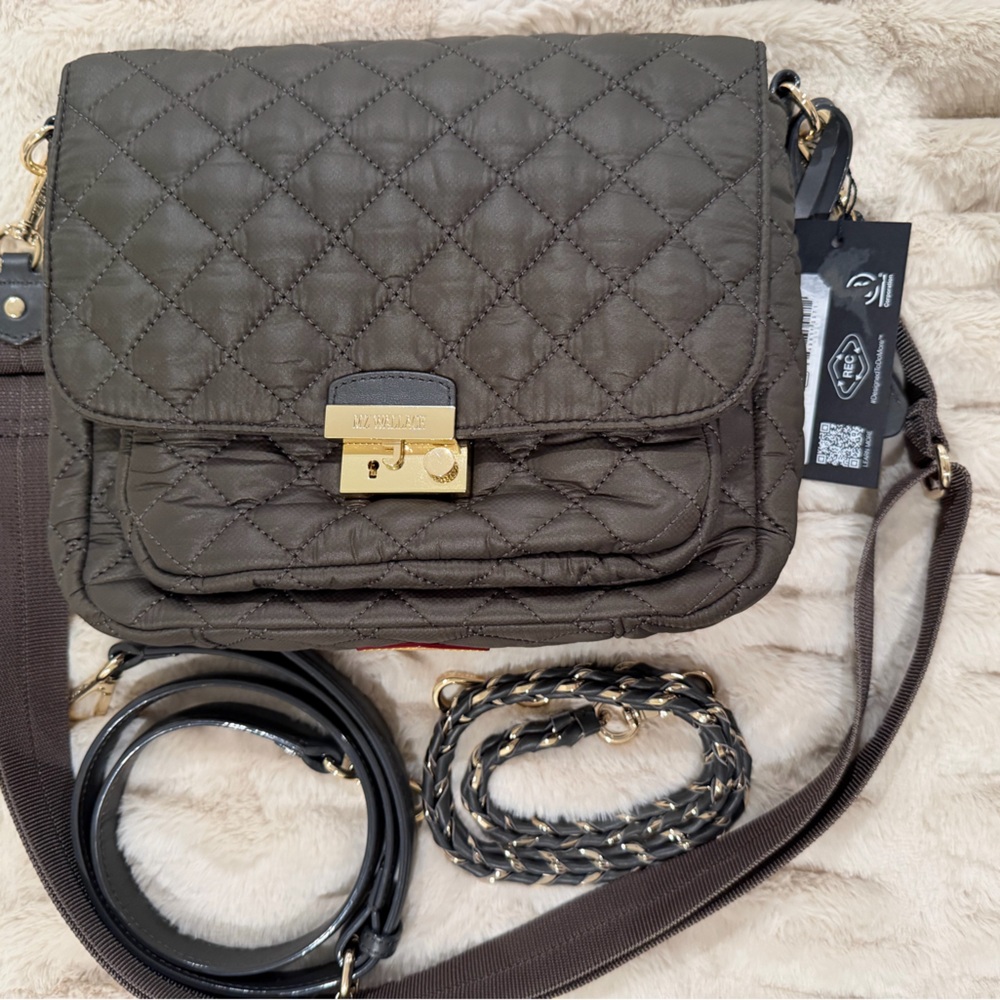 MZ Wallace Magnet Medium Lock Quilted Crossbody Shoulder Bag
